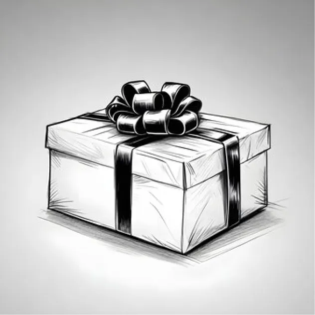 A image of gift with wrapper.