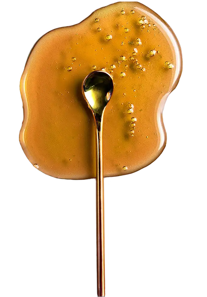 Mad honey with spoon for dosage guidelines