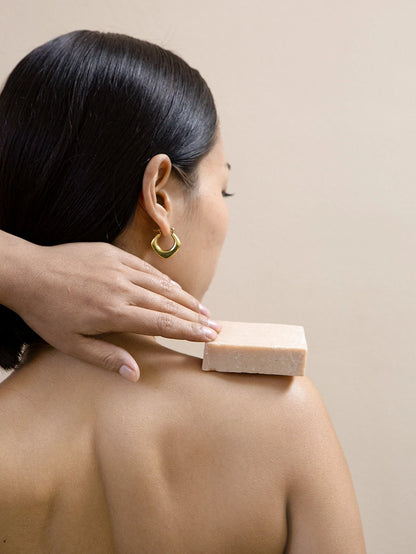 Woman using mad honey soap