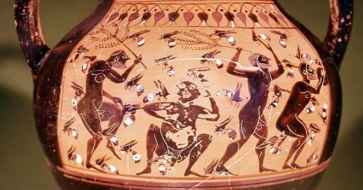 그리스어로 된 미친 꿀의 고대 이미지